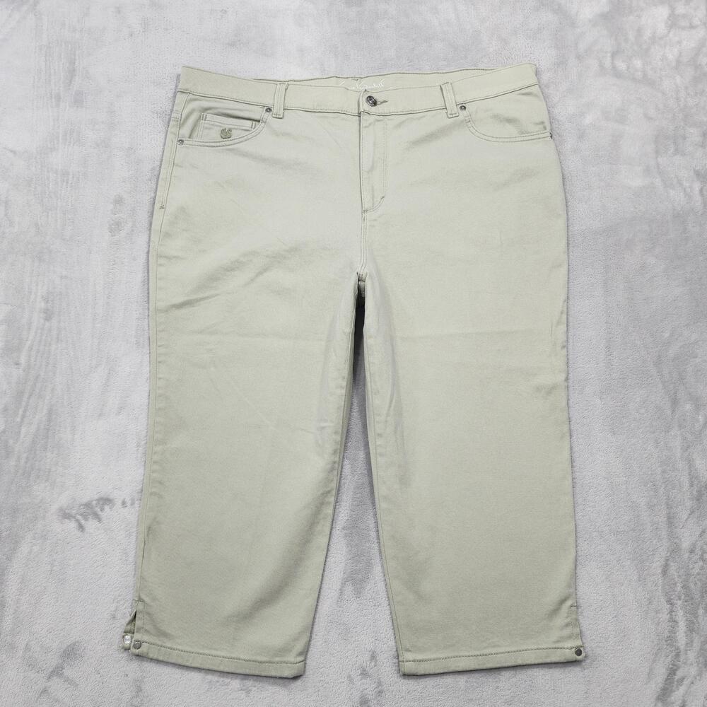 Gloria Vanderbilt Jeans Womens 16W Beige High Rise Amanda Capri Slimming Stretch